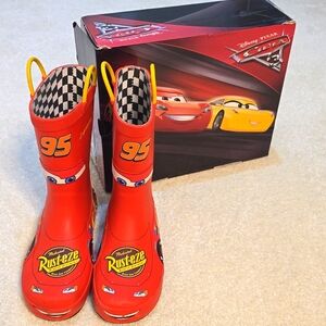 Western Chief Lightning Mcqueen Disney Cars Pull On Rain Boots Size 1 Little Boy